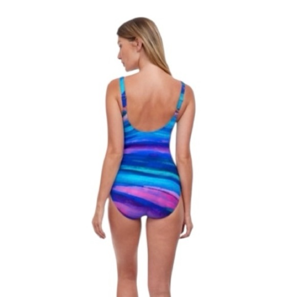 Gottex Midnight Light Square Neck One Piece Swimsuit Multi Color - Picture 3 of 7